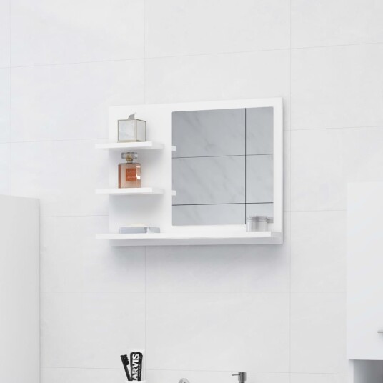 vidaXL Baderomsspeil hvit 60x10,5x45 cm sponplate