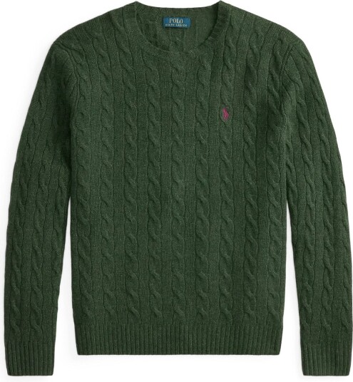 Polo Ralph Lauren Cable Knit Wool Cashmere Sweater LODGEPOLE PINE HE XL Polo Ralph Lauren Cable Knit Wool Cashmere Sweater LODGEPOLE PINE HE XL