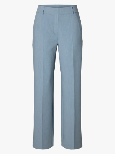Selected Femme Rita Mid Waist Wide Pant Blå 36/34