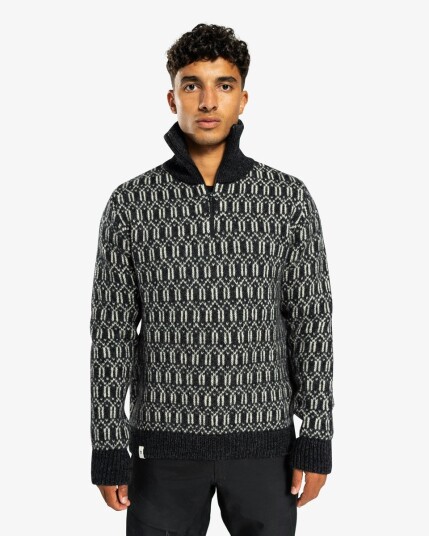 Ulvang Echo Half Zip Sweater Charcoal Melange/off White L
