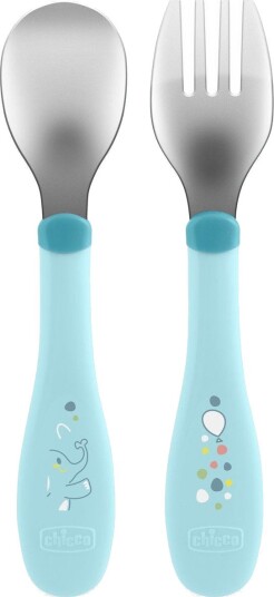 Chicco Barnebestikk I Rustfritt Stål Ergonomisk Design 18 Måneder+ Turkis
