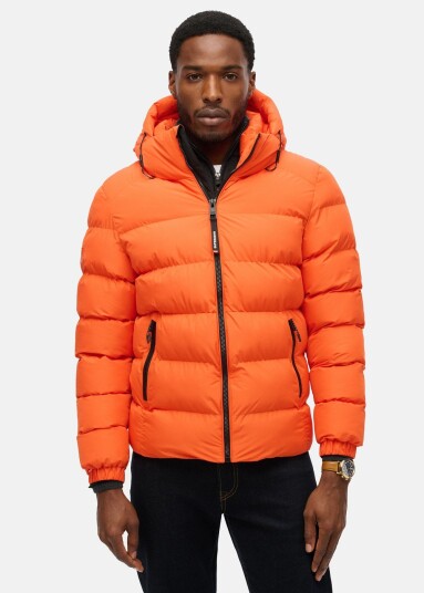 Superdry Hooded Sports Puffer Jacket Flame Orange S Vårjakker Superdry Hooded Sports Puffer Jacket Flame Orange S Vårjakker