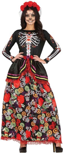 Fiestas Guirca Day of the Dead Kjole Karnevalskostyme - Medium Fiestas Guirca Day of the Dead Kjole Karnevalskostyme - Medium