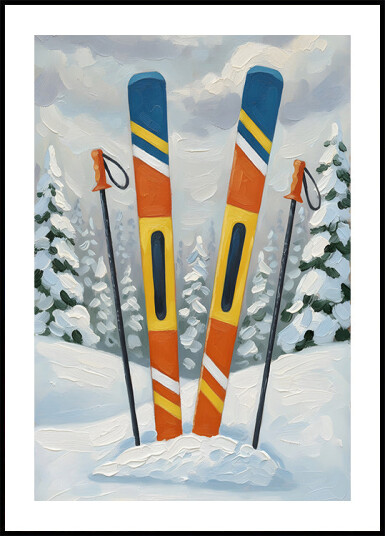 skiing Gear Plakat Plakat / 40x50cm