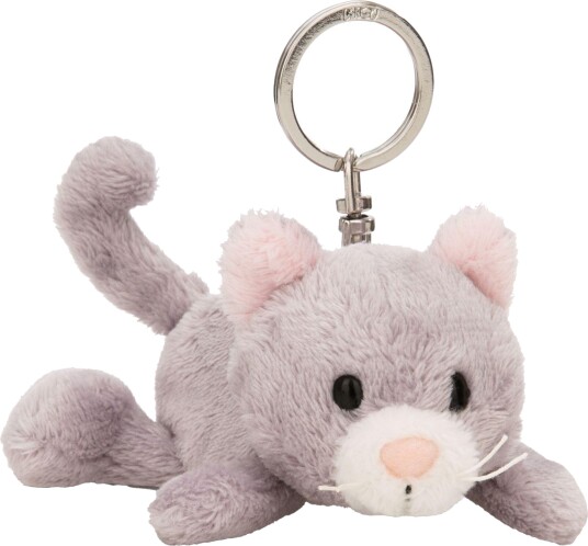 Nici Kosedyr Nøkkelring 10 Cm Grå Katt