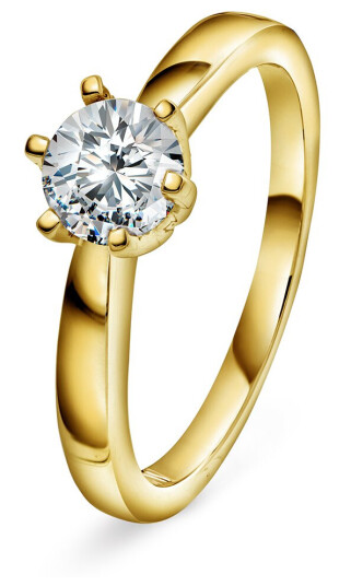 Olivia, Ring i 585 gult gull med diamant 0,70 ct, størrelse 56