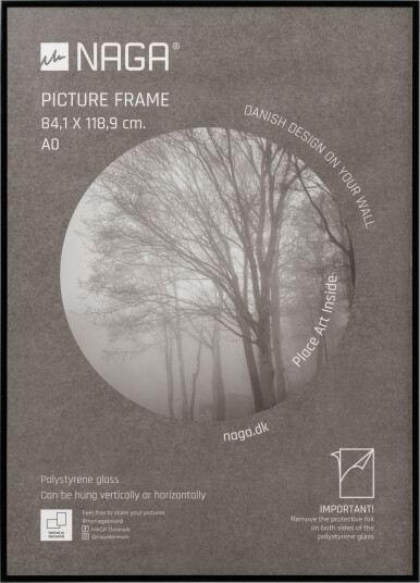 Fotoramme 84X118,9 Cm Blank Sort Størrelse A0
