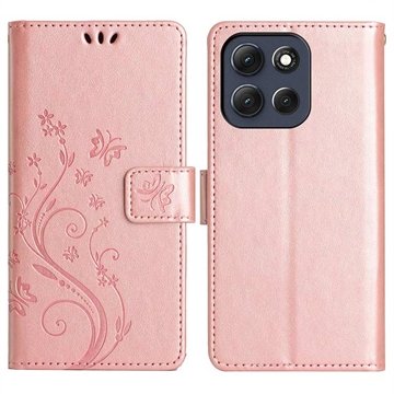 Motorola Moto G56 Butterfly Series Lommebok deksel   Roségull