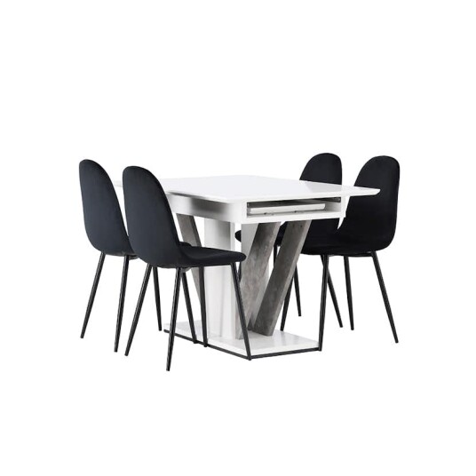 Venture Home Spisegruppe Venture Home Disa med 4 Polar Fløyel Stoler GR23594