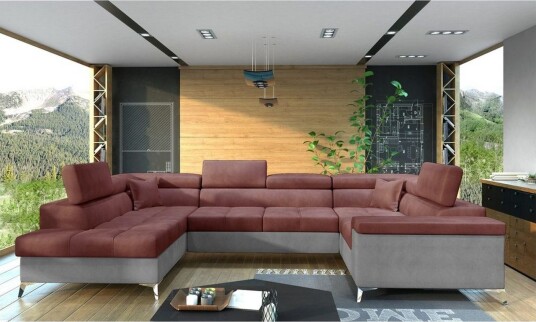 Hjørnesofa Eltap Thiago 342x208x88 cm Monolith 63 Monolith 84 Rosa Venstre