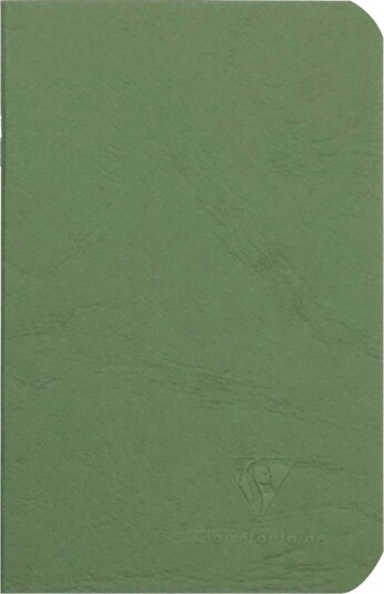 Clairefontaine "Age Bag" Grøn Notesbog 9X14cm 96 Sider/48 Ark 90Gram Hvidt Papir Ulinieret Karton Omslag