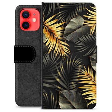 iPhone 12 mini Premium Lommebok-deksel Gulde Blader