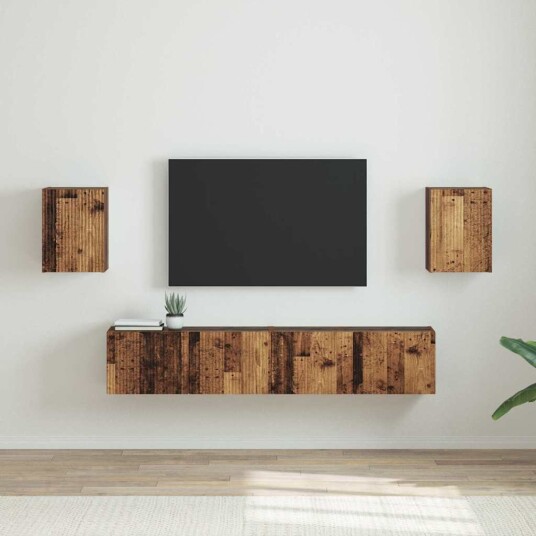  TV Veggskap 2 pcs Gamle tre 30 x 31 x 40 cm Konstruert tre