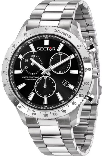 Sector 270 Herreklokke R3273778005 Sort/Stål Ø45 mm