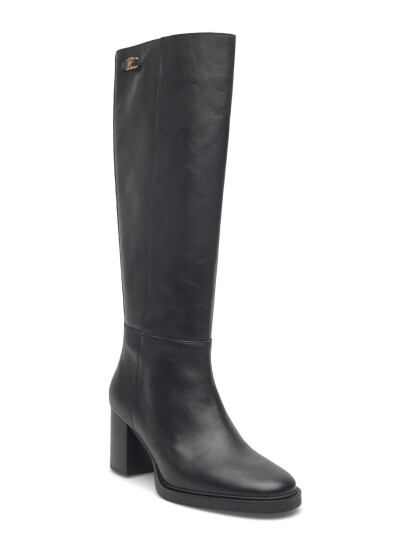 Tommy Hilfiger Stacked Heel Leather Long Boot - Black - 38 Tommy Hilfiger Stacked Heel Leather Long Boot - Black - 38