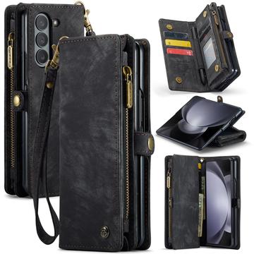Samsung Galaxy Z Fold6 Caseme 008 2-i-1 Multifunksjonell Lommebok-deksel Svart