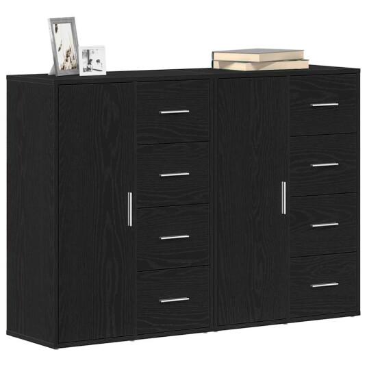 Sideboards 2 pk Svart Eik 60x31x84 cm Ingeniørtre
