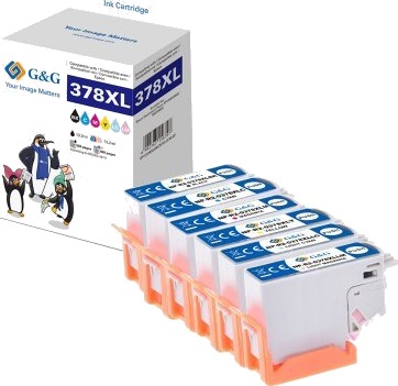 G&G 15187 XL C/Y/M/BK/LC/LM blekkpatroner 6 pk 13,2 ml