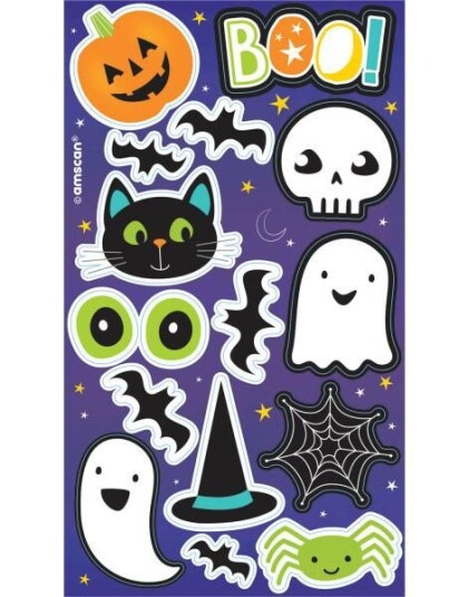 4 Ark med Morsomme Klistremerker for Halloween