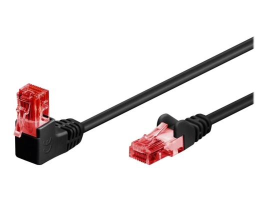 Microconnect Nettverkskabel Rj-45 Hann Vinklet Til Rj-45 Hann Rett 25 Cm Utp Cat 6 Uten Hindringer Svart