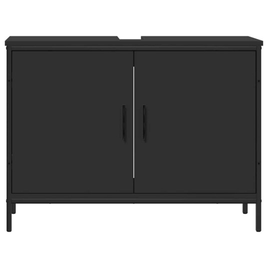 Servantskap svart 80x30x60 cm konstruert tre 842451