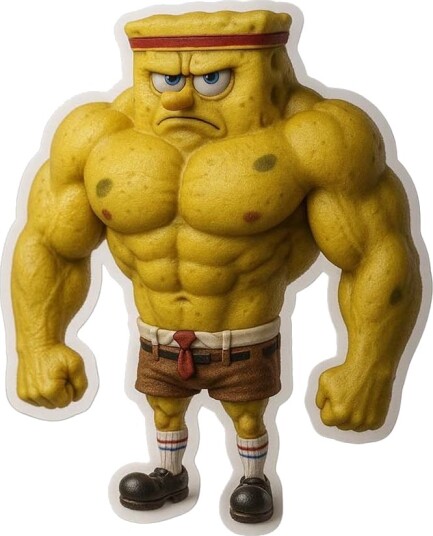 Klistremerke   Buff Sponge karakter   4 Klistremerker