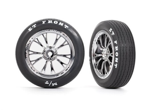Traxxas 9474R Tires & Wheels Front Chrome 2 Drag Slash