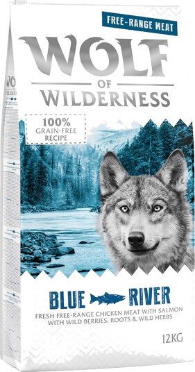 Wolf Of Wilderness Tørrfôr Adult Blue River Frttgående & Laks Kylling 12 kg