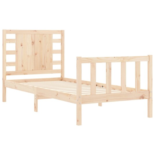 vidaXL Sengeramme med hodegavl 3FT single heltre