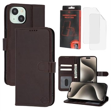 MyTPhone iPhone 15 CardMate lommebokveske i lær   mørkebrun