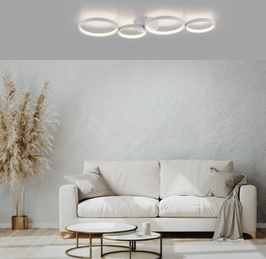 Paul Neuhaus LED taklampe Kiringe dimbar Hvit / opal Stue / spisestue Metall Moderne