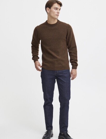 Casual Friday Cfkarl Lambswool Crew Neck Kni Brown M