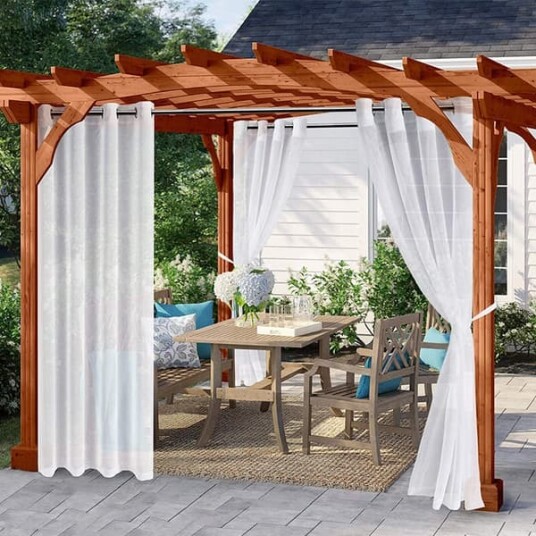 Utendørsgardiner 2 paneler med maljer for stue soverom veranda pergola hytte B132xL213 cm