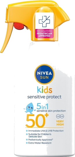Nivea Kids Sensitive Protect & Play Solkrem Spray SPF 50+ 270 ml Nivea Kids Sensitive Protect & Play Solkrem Spray SPF 50+ 270 ml