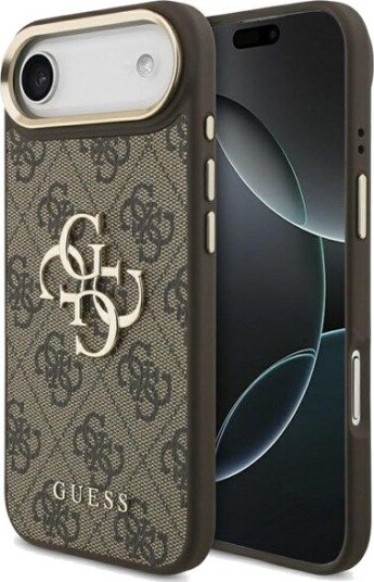 GUESS 4G Big 4G Classic Logo Case for iPhone Air - Brown and Gold