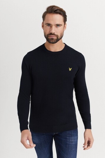 Lyle & Scott Genser Crew Neck Cotton Merino Jumper Svart