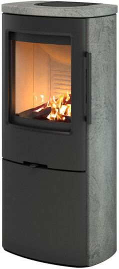 TT44HS CG svart vedovn med støpejernsdør og omramming av TermaStone® TT44HS CG svart vedovn med støpejernsdør og omramming av TermaStone®