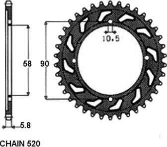 SUNSTAR 1-3079-45 Kjedehjul SUNSTAR 1-3079-45 Kjedehjul