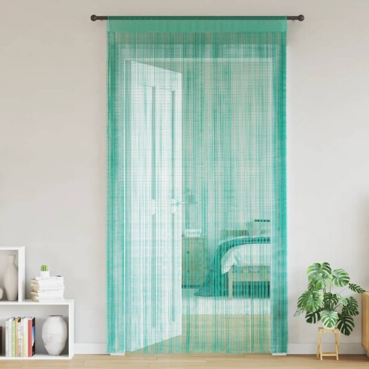 Trådgardiner 2 stk turkis 140x250 cm 8721158550569