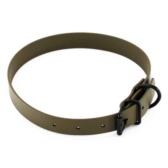 Heim halsbånd BioThane, oliven - 44 - 54 cm Halsomfang, B 25 mm