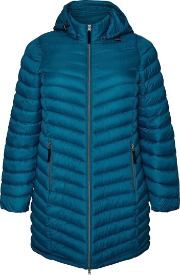 Zizzi Jakke mSally L/S Coat Blå Zizzi Jakke mSally L/S Coat Blå