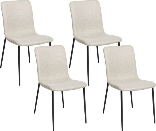 Sett med 4 spisestuestoler Glendive - Beige, svart