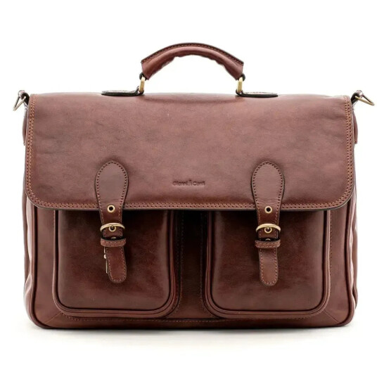Gianni Conti stor portefølje veske Dark Brown