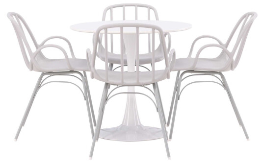 Venture Design Hamden & Dyrön spisegruppe Svart/svart 4 stoler & bord 80 cm