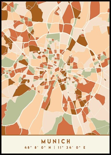 Black Maps Earth Tones 57 Poster Plakat / 40x50cm
