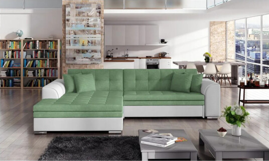 Hjørnesofa Eltap Sorento 296x194x78 cm Soro 34 Soft 17 Grønn Venstre