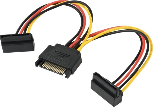 Gembird Cc Satam2f 02 Strømsplitter Sata Strøm Hunn Til Sata Strøm Hann 15 Cm 90° Kontakt