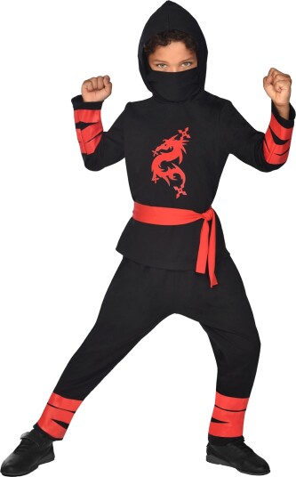Riethmüller Svart Ninja Barn Kostyme 12–14 år 9910929