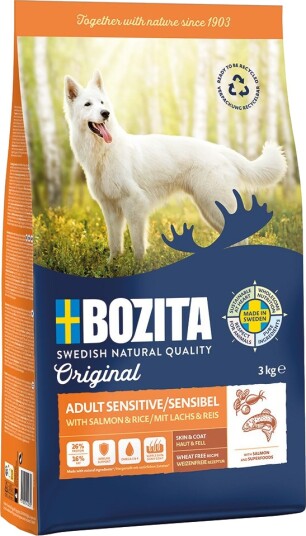 Bozita Tørrfôr Adult Original Sensitive Hud & Pels Med Laks Og Ris 2 X 3 kg