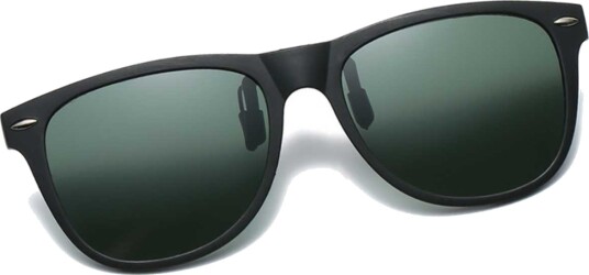 Polarisert Wayfarer Clip On Solbriller Flip Up Green